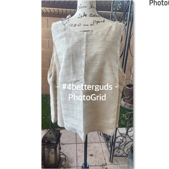 NEW Lafayette 148 NY Sleeveless Tweed like textured Lined Sleeveless Blouse 24W - Picture 3 of 16